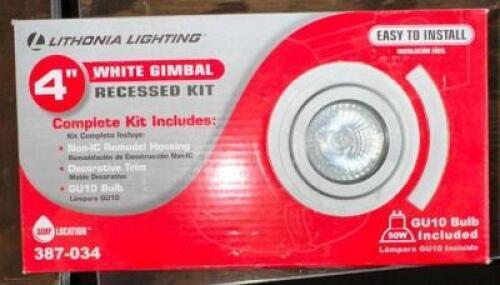 (2)- 4" WHITE GIMBAL RECESSED LIGHTS