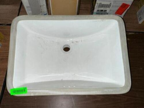 WHITE RECTANGULAR BATHROOM SINK