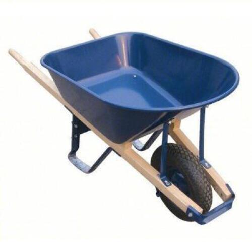DESCRIPTION: (1) WHEELBARROW BRAND/MODEL: WESTWARD #10G166 INFORMATION: BLUE SIZE: 15 1/2 IN WHEEL DIA., STEEL, 6 CU FT CAPACITY, 4.00/4.00-8/PNEUMATI