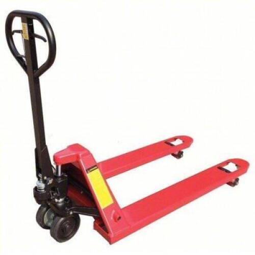 DESCRIPTION: (1) LOAD-CONTROL MANUAL PALLET JACK WITH BRAKE BRAND/MODEL: DAYTON #12U123 INFORMATION: 5,500 LB LOAD CAPACITY SIZE: 48 IN X 6 1/4 IN, 27