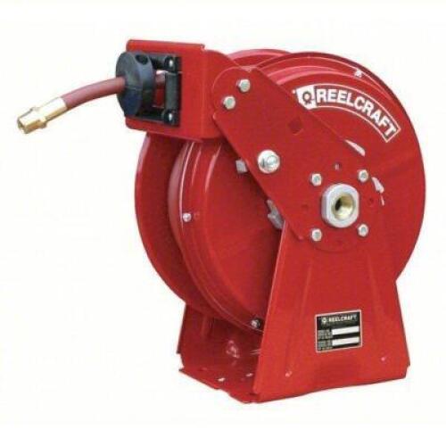 DESCRIPTION: (1) SPRING RETURN HOSE REELBRAND/MODEL: REELCRAFT #5KPA5INFORMATION: RED, HEAVY DUTY. AIR HOSESIZE: 1/4" ID X 50'RETAIL$: $554.33 EAQTY: 1