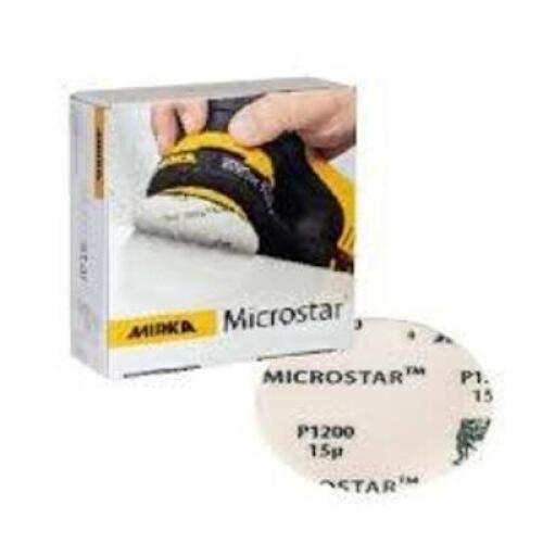 DESCRIPTION: (10) BOXES OF (50) MICROSTAR GRIP DISCS BRAND/MODEL: MIRKA #FM-608-1500 INFORMATION: GRIT P1500 SIZE: 3" RETAIL$: $31.59 EA QTY: 10
