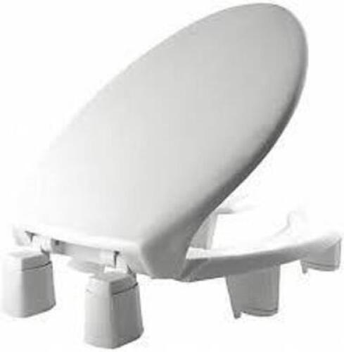 DESCRIPTION: (2) ELONGATED PLASTIC TOILET SEAT BRAND/MODEL: BEMIS #3L2150T INFORMATION: WHITE RETAIL$: $134.20 EA QTY: 2