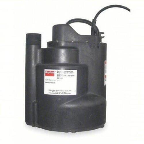 DESCRIPTION: (1) SUBMERSIBLE SUMP PUMP BRAND/MODEL: DAYTON #3YU57 INFORMATION: 1/4, VERTICAL FLOAT, 21 GPM FLOW RATE @ 10 FT. OF HEAD, 10 FT CORD LG R