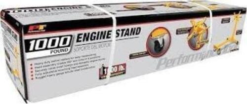 DESCRIPTION: (1) ENGINE STAND BRAND/MODEL: PERFORMANCE TOOL #51RH03 INFORMATION: YELLOW, 1000 LB CAPACITY RETAIL$: $126.55 EA QTY: 1