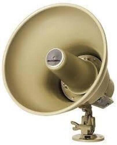 DESCRIPTION: (2) HORN LOUDSPEAKER BRAND/MODEL: BOGEN #SPT15A INFORMATION: 15 WATTS, 25/70 VOLT LINE, WEATHERPROOF RETAIL$: $107.95 EA QTY: 2