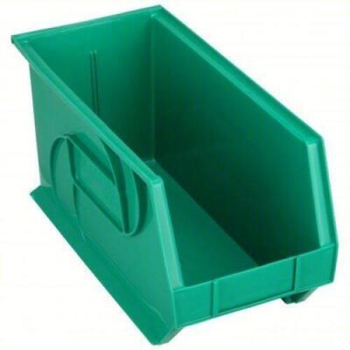 DESCRIPTION: (6) HAND AND STACK BIN BRAND/MODEL: LEWISBINS #21P598 INFORMATION: GREEN SIZE: 8 1/4 in x 18 in x 9 in, Green, Label Holders, 40 lb Load