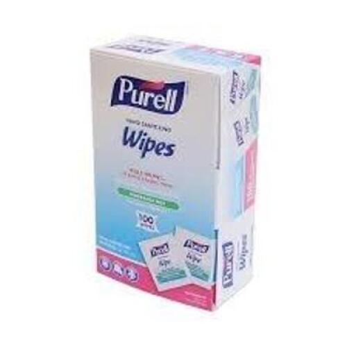 DESCRIPTION: (4) PACKS OF (100) HAND SANITIZING WIPES BRAND/MODEL: PURELL SIZE: 100 WIPES PER BOX RETAIL$: $14.25 EA QTY: 4