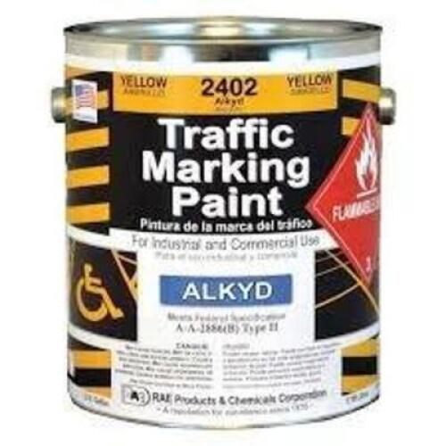 DESCRIPTION: (2) CANS TRAFFIC MARKING PAINT BRAND/MODEL: RAE 2402 INFORMATION: YELLOW SIZE: 1 GALLON RETAIL$: $100.00 EA QTY: 2