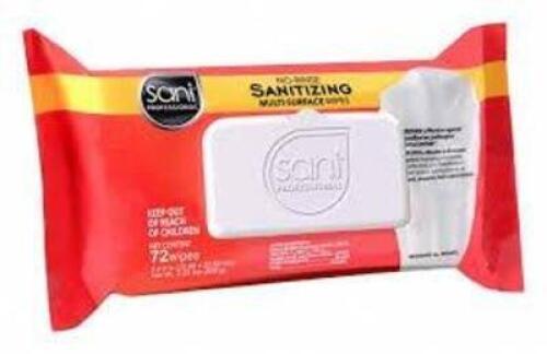 DESCRIPTION: (6) SANITIZING WIPES BRAND/MODEL: SANI PROFESSIONAL #61CU35 SIZE: 72 WIPES PER PACKAGE RETAIL$: $10.50 EA QTY: 6