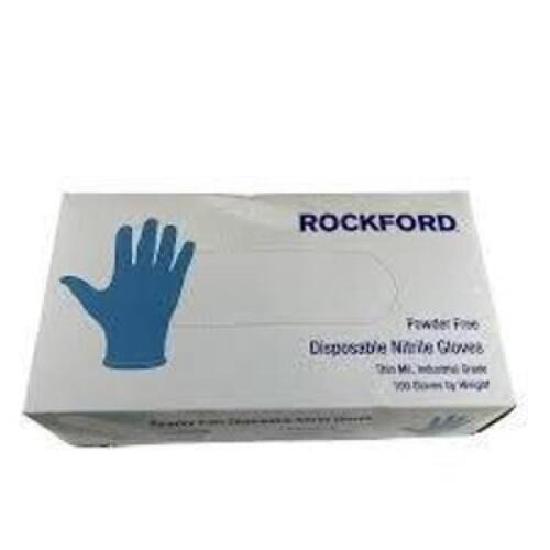 DESCRIPTION: (4) PACKS OF (100) POWDER FREE DISPOSABLE NITRILE GLOVES BRAND/MODEL: ROCKFORD #11426830 SIZE: SMALL RETAIL$: $15.00 EA QTY: 4