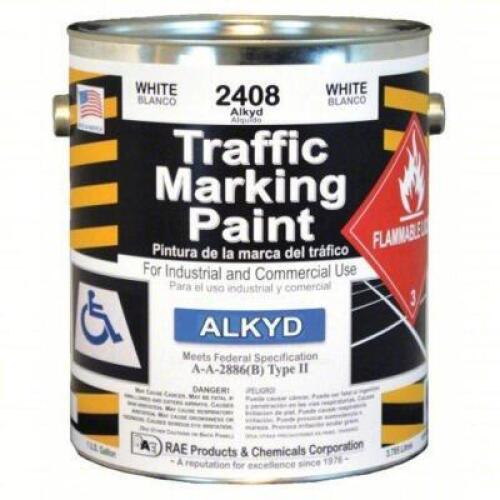 DESCRIPTION: (2) CANS TRAFFIC MARKING PAINT BRAND/MODEL: RAE 2408 #3EHG3 INFORMATION: WHITE SIZE: 1 GALLON RETAIL$: $100.00 EA QTY: 2