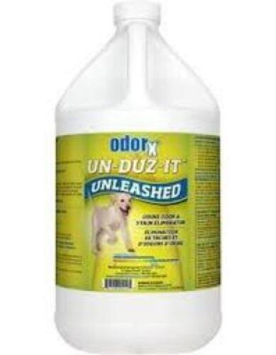 DESCRIPTION: (2) URINE ODOR AND STAIN ELIMINATOR BRAND/MODEL: ODOR X UN-DUZ-IT SIZE: 1 GALLON RETAIL$: $32.23 EA QTY: 2