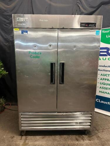 DESCRIPTION GREEN WORLD TWO DOOR REACH IN REFRIGERATOR. ( NOT COOLING) BRAND / MODEL: GREEN WORLD GSB-49DR ADDITIONAL INFORMATION COMPRESSOR AND FAN B