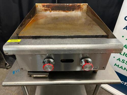 DESCRIPTION MAGIC CHEF 24" GAS FLAT GRILL BRAND / MODEL: MAGIC CHEF ADDITIONAL INFORMATION NATURAL GAS. EQUIPMENT STAND IS NOT INCLUDED. SIZE 24" LOCA