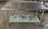 DESCRIPTION 60" X 30" STAINLESS TABLE W/ UNDER SHELF. ADDITIONAL INFORMATION CONTENTS ARE NOT INCLUDED. SIZE 60" X 30" LOCATION BAY 6 QTY 1