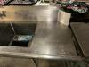 DESCRIPTION 100" LEFT SIDE THREE WELL STAINLESS POT SINK / SOIL TABLE. ADDITIONAL INFORMATION W/ SPRAYER. SIZE 100" LOCATION BAY 6 QTY 1 - 4