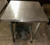 DESCRIPTION 24" X 24" STAINLESS TABLE. SIZE 24" X 24" LOCATION BAY 6 QTY 1