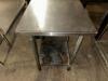 DESCRIPTION 24" X 24" STAINLESS TABLE. SIZE 24" X 24" LOCATION BAY 6 QTY 1 - 2