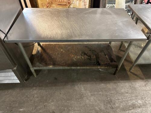 DESCRIPTION 60" X 30" STAINLESS TABLE W/ UNDER SHELF. ADDITIONAL INFORMATION CONTENTS ARE NOT INCLUDED. SIZE 60" X 30" LOCATION BAY 6 QTY 1