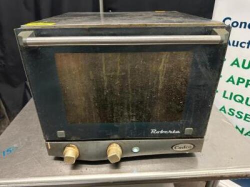 DESCRIPTION CADO COUNTER TOP ELECTRIC OVEN. BRAND / MODEL: CADO XAF003 ADDITIONAL INFORMATION TESTED AND WORKING. NEEDS A GOOD CLEANING. LOCATION BAY