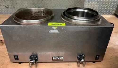 DESCRIPTION SERVER TWO GROUP ELECTRIC CHEESE WARMER. BRAND / MODEL: SERVER TWIN FS ADDITIONAL INFORMATION 115 VOLT, 1PHASE LOCATION BAY 6 QTY 1