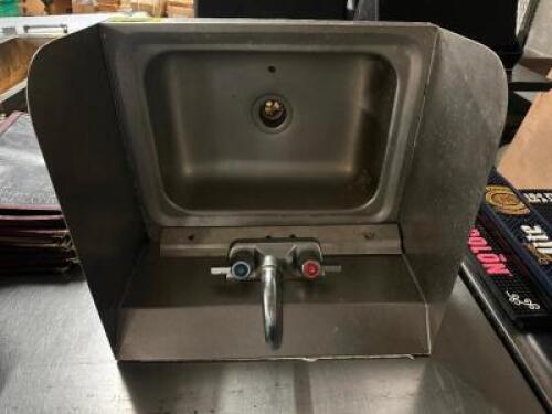 DESCRIPTION WALL MOUNTED STAINLESS HAND SINK. ADDITIONAL INFORMATION W/ SIDE SPLASHES. LOCATION BAY 6 QTY 1