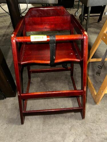 DESCRIPTION (2) WOODEN HIGH CHAIRS. THIS LOT IS: SOLD BY THE PIECE LOCATION BAY 6 QTY 2