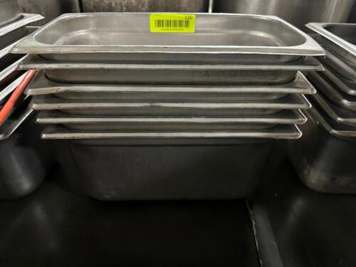 DESCRIPTION (6) 1/3 SIZE STAINLESS INSERTS. NO LIDS ADDITIONAL INFORMATION 6" DEEP. THIS LOT IS: SOLD BY THE PIECE LOCATION BAY 6 QTY 6