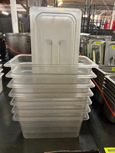 DESCRIPTION (6) 1/3 SIZE PLASTIC INSERTS W/ LIDS. ADDITIONAL INFORMATION 6" DEEP. THIS LOT IS: SOLD BY THE PIECE LOCATION BAY 6 QTY 6