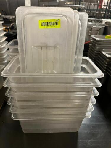 DESCRIPTION (6) 1/3 SIZE PLASTIC INSERTS W/ LIDS. ADDITIONAL INFORMATION 6" DEEP. THIS LOT IS: SOLD BY THE PIECE LOCATION BAY 6 QTY 6