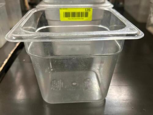 DESCRIPTION (4) 1/6TH SIZE PLASTIC INSERTS. NO LIDS THIS LOT IS: SOLD BY THE PIECE LOCATION BAY 6 QTY 4