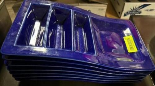 DESCRIPTION (7) 14" BLUE CERAMIC TACO PLATTERS THIS LOT IS: SOLD BY THE PIECE SIZE 14" LOCATION BAY 6 QTY 7