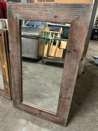 DESCRIPTION 38" X 23" WOODEN FRAMED MIRROR SIZE 38" X 23" LOCATION BAY 6 QTY 1