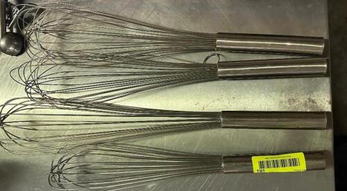 DESCRIPTION (4) STAINLESS WHISKS THIS LOT IS: SOLD BY THE PIECE LOCATION BAY 6 QTY 4