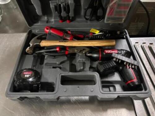 DESCRIPTION HYPER TOUGH TOOL KIT W/ CASE. ADDITIONAL INFORMATION MOSTLY THERE, MAY BE MISSING (1) PIECE. LOCATION BAY 6 QTY 1