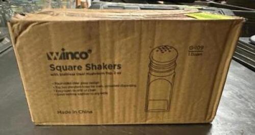 DESCRIPTION (1) CASE OF WINCO SQUARE SHAKERS BRAND / MODEL: WINCO G-109 ADDITIONAL INFORMATION 12 IN CASE. LOCATION BAY 6 QTY 1