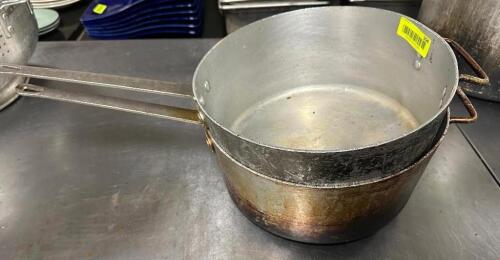 DESCRIPTION (2) 10" SAUCE POTS W/ HANDLES THIS LOT IS: SOLD BY THE PIECE LOCATION BAY 6 QTY 2
