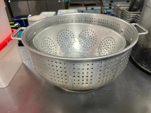DESCRIPTION (2) ALUMINUM COLANDERS. THIS LOT IS: SOLD BY THE PIECE LOCATION BAY 6 QTY 2