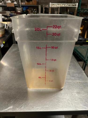 DESCRIPTION (6) 18 QT PLASTIC CONTAINERS W/OUT LIDS THIS LOT IS: SOLD BY THE PIECE SIZE 18 QT LOCATION BAY 6 QTY 6