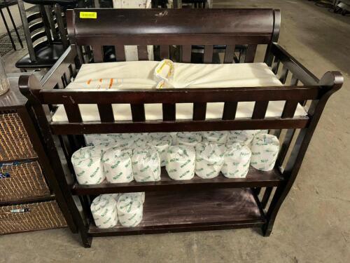 DESCRIPTION WOODEN BABY CHANGING STATION W/ PAD ADDITIONAL INFORMATION TP ROLLS INCLUDED. LOCATION BAY 6 QTY 1