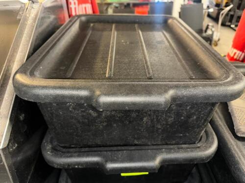 DESCRIPTION (4) BLACK PLASTIC BUS TUBS THIS LOT IS: SOLD BY THE PIECE LOCATION BAY 6 QTY 4