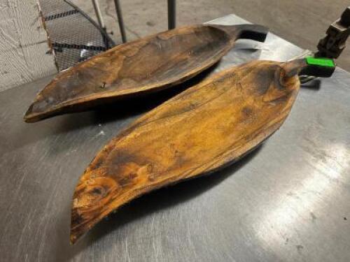 (2) 24" WOODEN PEPPER DECORATIVE BOWLS.