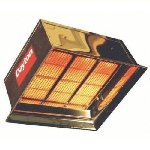 DESCRIPTION: (1) GAS INFRARED FLAT PANEL HEATER BRAND/MODEL: DAYTON #5VD66 INFORMATION: PROPANE, 90,000 BTUH HEATING CAPACITY INPUT SIZE: 20' X 20' RE