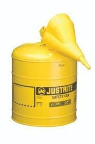 DESCRIPTION: (1) GAS CAN BRAND/MODEL: JUSTRITE #7150210 INFORMATION: YELLOW, STEEL RETAIL$: $88.00 EA QTY: 1