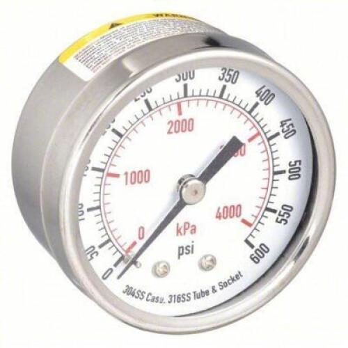 DESCRIPTION: (10) COMMERCIAL PRESSURE GAUGE BRAND/MODEL: PRODUCT NUMBER #4FMV5 INFORMATION: CORROSION-RESISTANT CASE, 0 TO 600 PSI, 2 IN DIAL, SINGLE