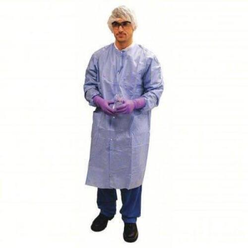 DESCRIPTION: (25) LAB COAT BRAND/MODEL: KIMTECH #147T68 INFORMATION: SMS, MANDARIN COLLAR, SNAPS CLOSURE, 3 POCKETS, LEFT CHEST/LEFT HIP/RIGHT HIP SIZ