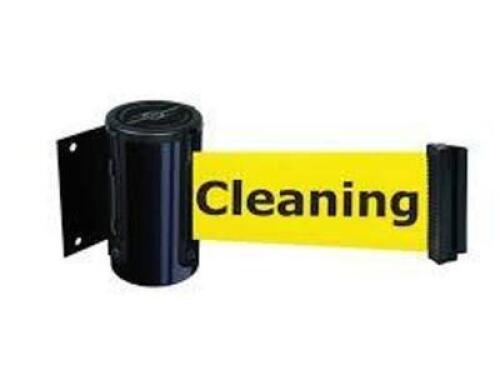 DESCRIPTION: (2) BELT BARRIER BRAND/MODEL: TENSABARRIER INFORMATION: CLEANING IN PROGRESS SIZE: BLACK AND YELLOW RETAIL$: $142.59 EA QTY: 2
