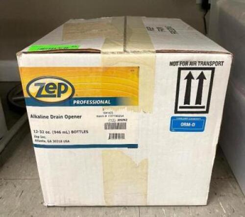 (12 PACK) ZEP Drain Opener, 1 qt Bottle, Odorless Liquid, Ready to Use, 1 EA