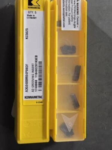 DESCRIPTION: (20) CARBIDE GROOVING INSERTS BRAND/MODEL: KENNAMETAL A3G0400M04P08DF KC5025 RETAIL$: $421.00 QTY: 20